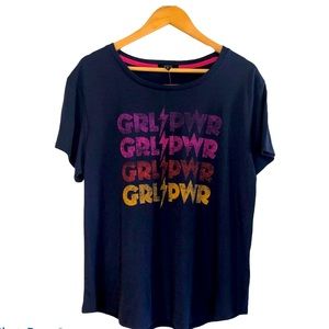NWT girl power jersey curve hem graphic tee SZ XL